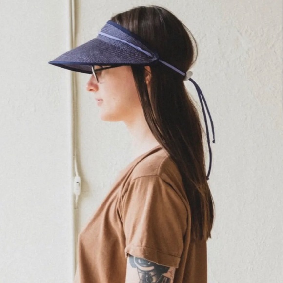 Brookes Boswell BLACK visor in panama straw - Picture 2 of 4